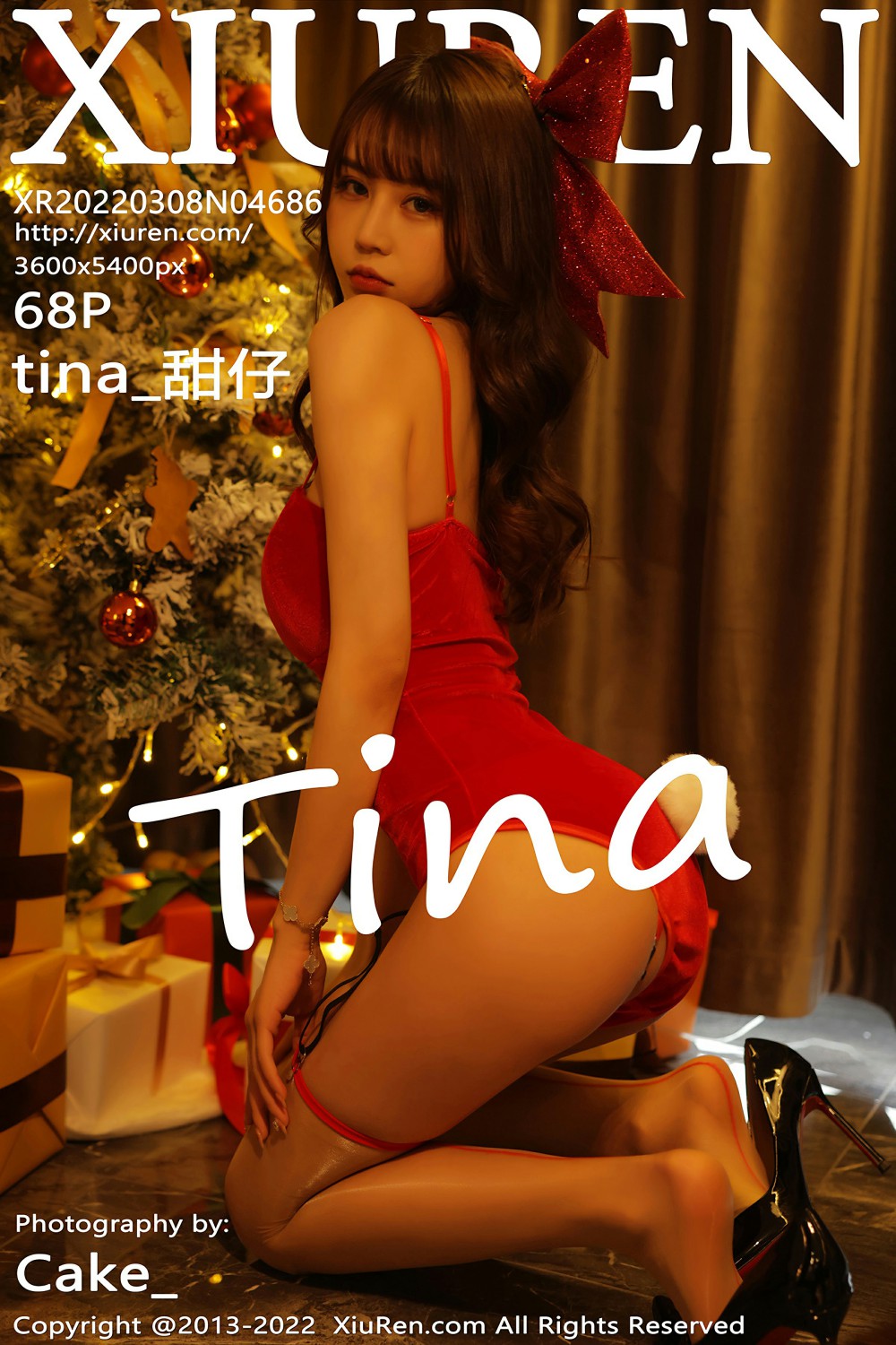 [XiuRen秀人网] 2022.03.08 No.4686 tina_甜仔 红色吊带 [68+1P]