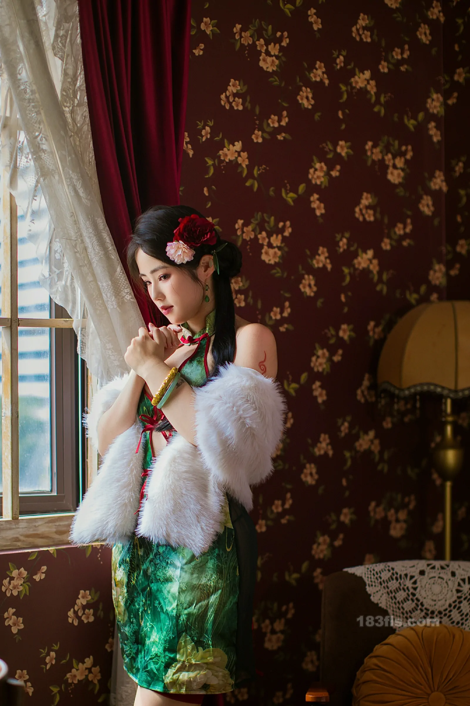 钛合金TiTi - 绿色旗袍-第2张图片-宅男套图吧 钛合金TiTi - 绿色旗袍-第2张图片-宅男套图吧